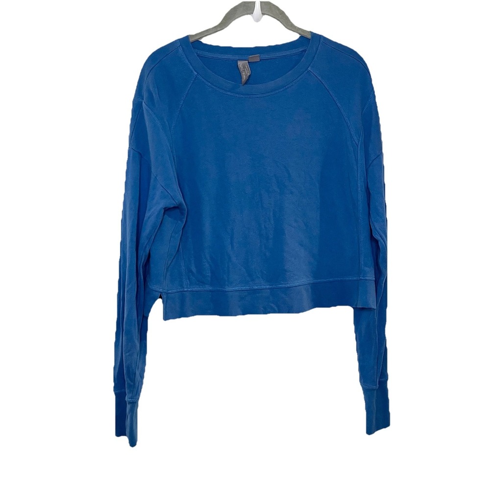 Sweaty Betty Womens After Class Cropped Athletic‎ Sweatshirt Rich Blue XS 0-2